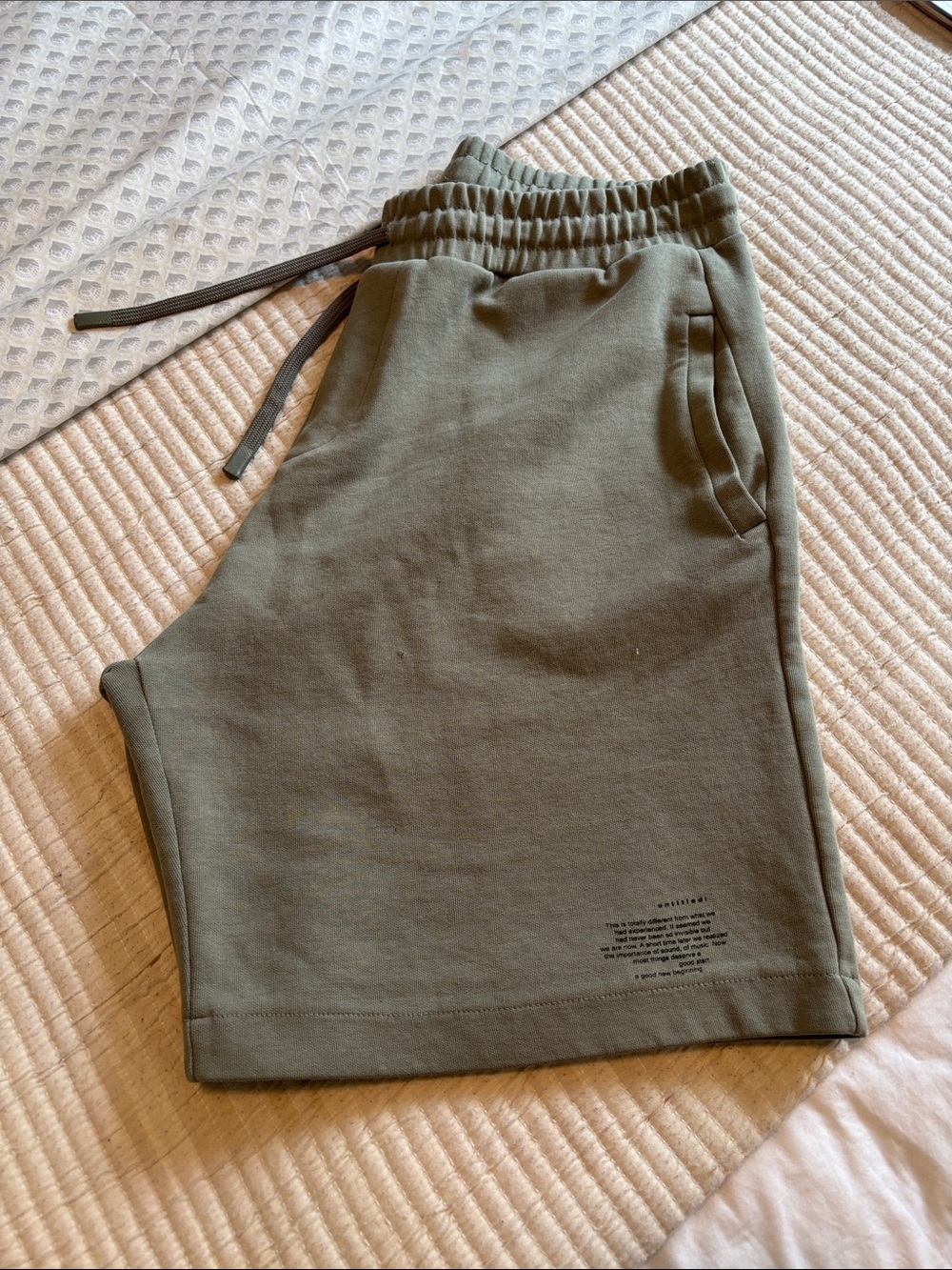 ZARA Men's Olive Green Drawstring Sweatshorts